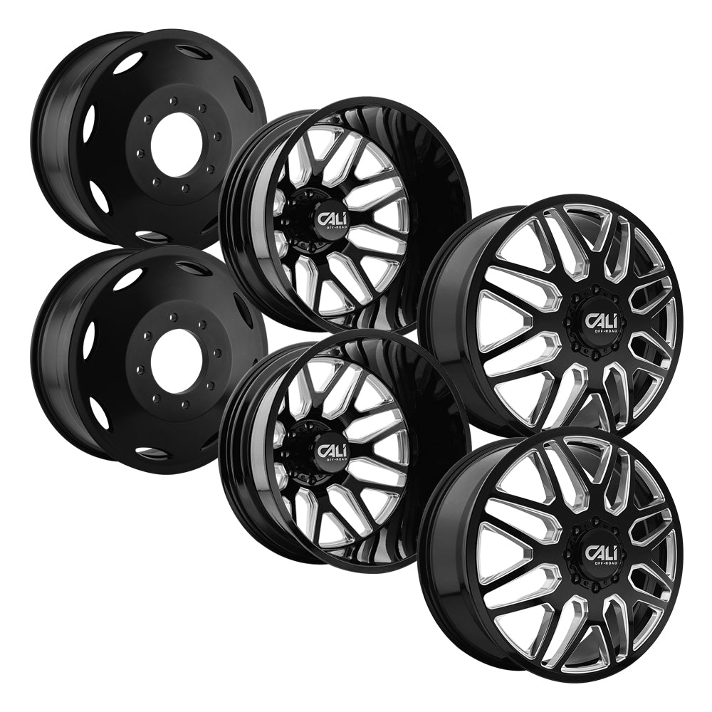 Invader 9115D Black Milled Traditional Front Open Country R/T 295/55R22 (34.8 x 12.2)
