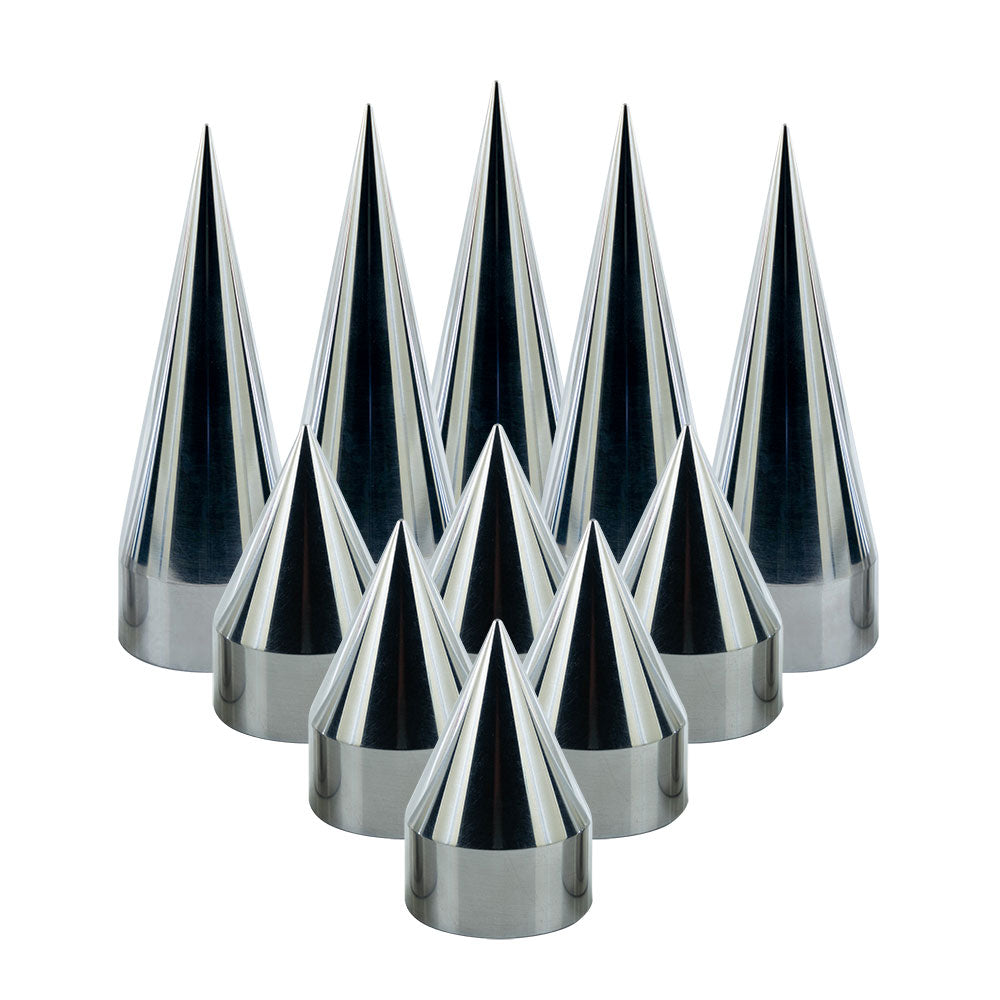 DDC Wheels Combo 2.5/4.5 Inch Polished Billet Spikes (40 Count) for Fo ...