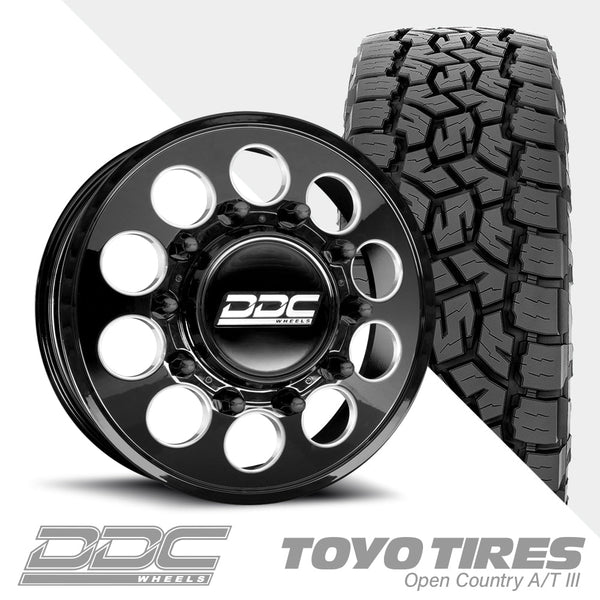 The Hole Black Milled  Open Country A/TIII 285/55R22 (34.4 x 11.7)