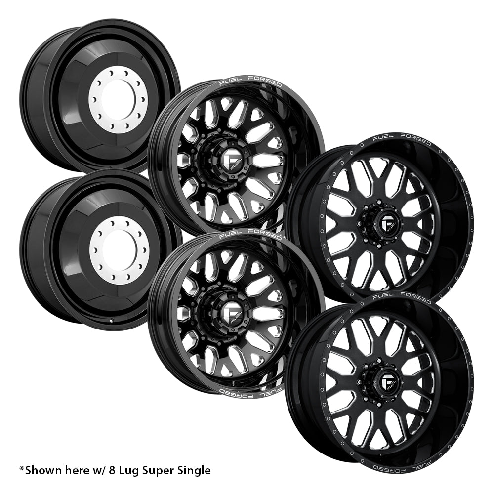 FF19D Gloss Black Milled 10 Lug Super Single Open Country A/TIII 285/55R22 (34.4 x 11.7)