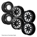 FF19D Gloss Black Milled 10 Lug Super Single Open Country R/T 295/55R22 (34.8 x 12.2)
