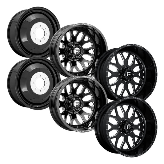 FF19D Gloss Black Milled  Toyo R/T 295/55R22 (Super Single)