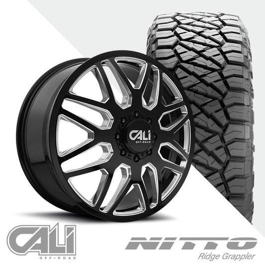 Invader 9115D Black Milled  Ridge Grappler 37X12.50R22