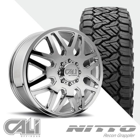 Invader 9115D Chrome  Recon Grappler A/T 285/55R22