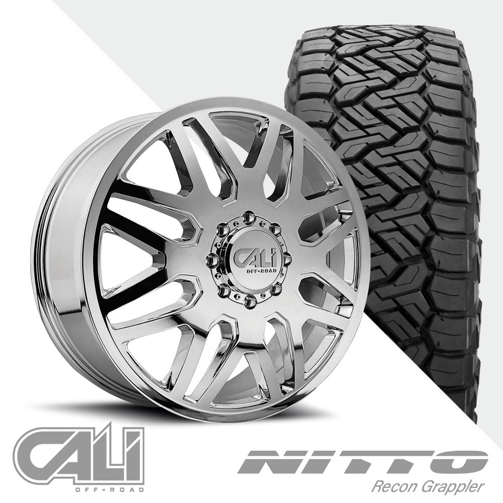 Invader 9115D Chrome Traditional Front Recon Grappler A/T 35X12.50R22 (34.53 x 12.52)