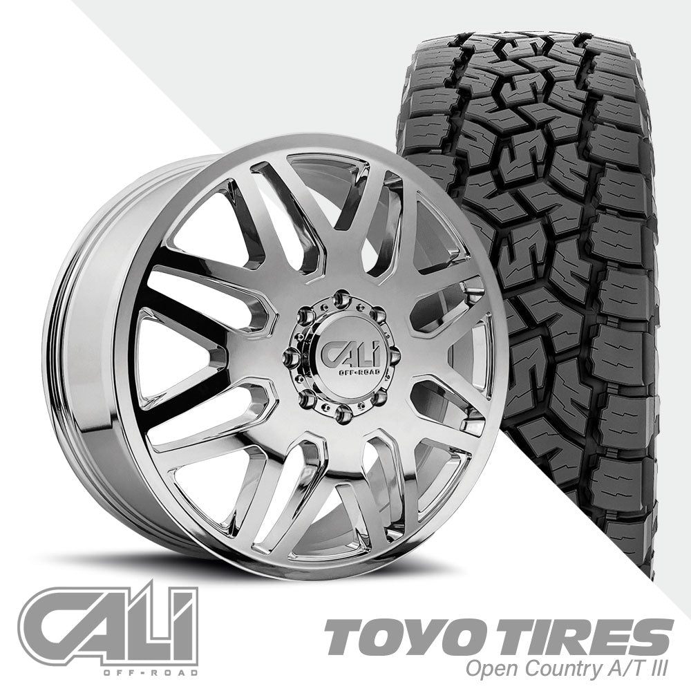 Invader 9115D Chrome Traditional Front Open Country A/TIII 37X12.50R22 (36.5 x 12.5)
