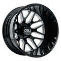 Invader 9115D Black Milled Traditional Front Open Country R/T 37X12.50R22 (36.8 x 125)