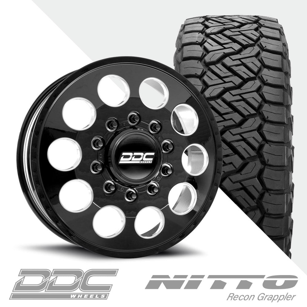 The Hole Black Milled Recon Grappler A/T 35X12.50R22 (34.53 x 12.52)