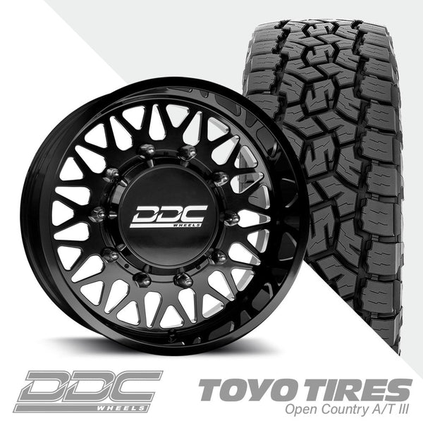 The Mesh Black Milled Super Single Open Country A/TIII 285/55R22 (34.4 x 11.7)