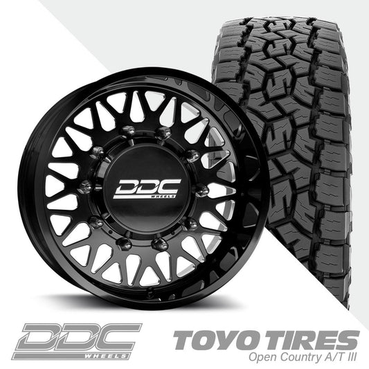 The Mesh Black Milled  Toyo A/TIII 285/55R22 (Super Single)