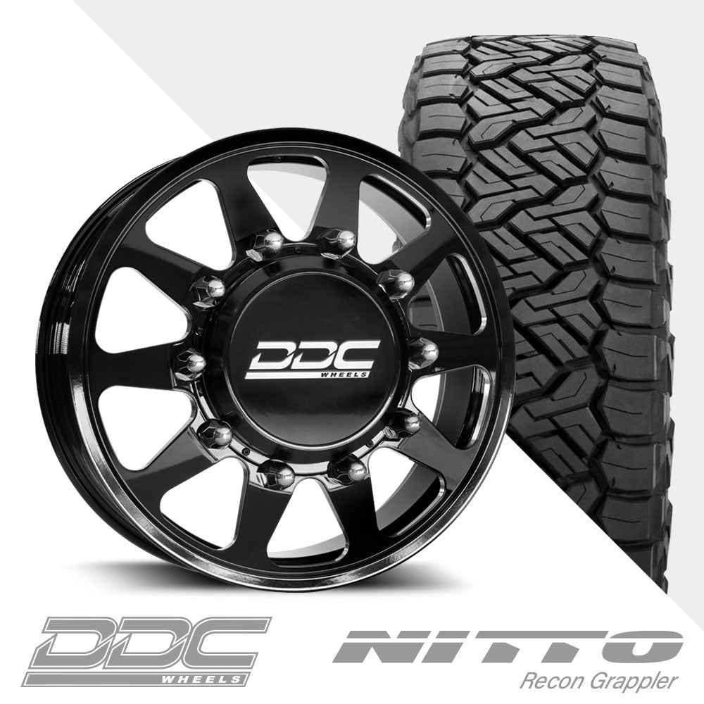 The Ten Black Milled Recon Grappler A/T 285/55R22 (34.37 x 11.69)