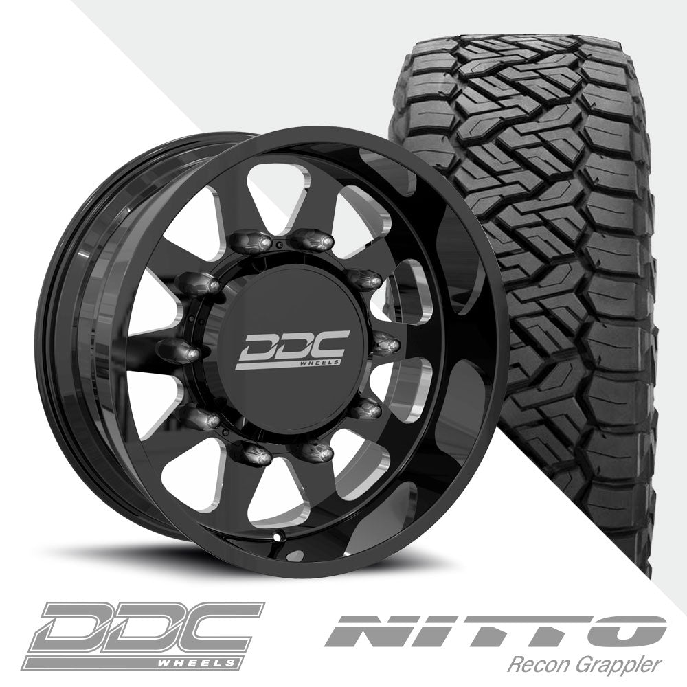 The Ten Black Milled  Recon Grappler A/T 35X12.50R22 (Super Single)