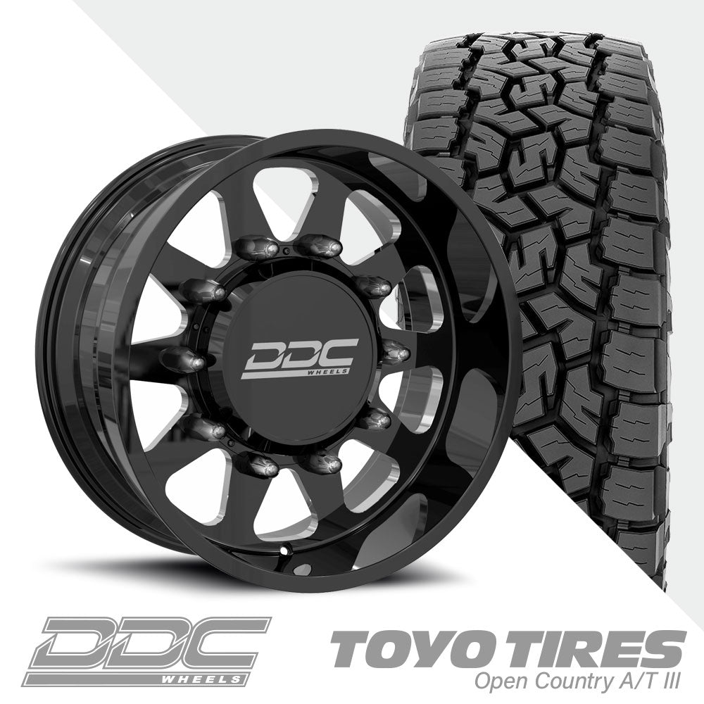 The Ten Black Milled Super Single Open Country A/TIII 285/55R22 (34.4 x 11.7)