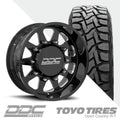 The Ten Black Milled  Toyo R/T 37X12.50R22 (Super Single)