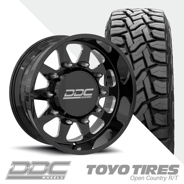 The Ten Black Milled  Toyo R/T 37X12.50R22 (Super Single)