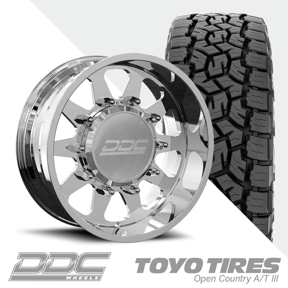 The Ten Polished Super Single Open Country A/TIII 285/55R22 (34.4 x 11.7)