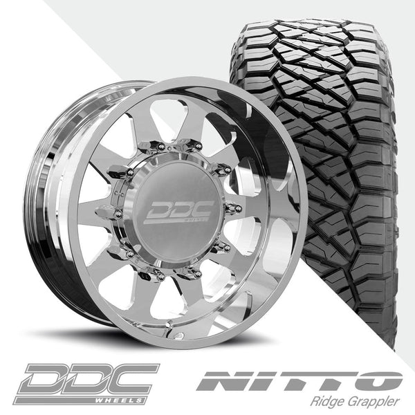 The Ten Polished  Ridge Grappler 37X12.50R22 (Super Single)