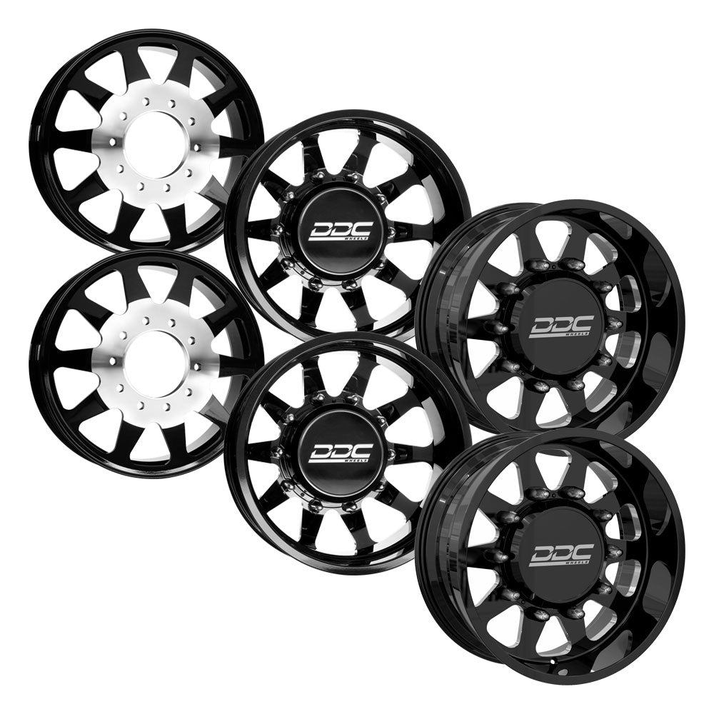 The Ten Black Milled  Toyo R/T 37X12.50R22 (Super Single)