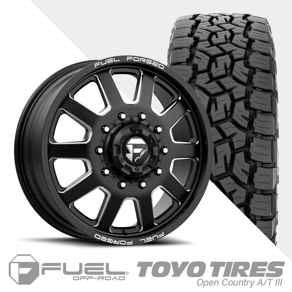 FF09D Matte Black Milled  Toyo A/TIII 285/55R22