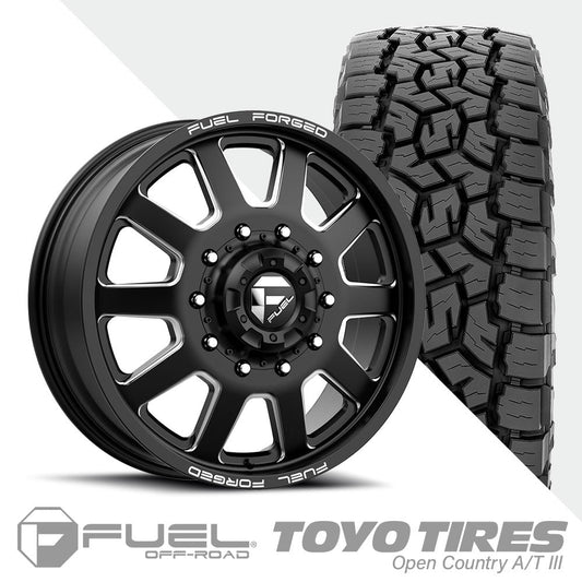 FF09D Matte Black Milled 10 Lug Open Country A/TIII 35x11.50R20 (34.5 x 11.4)