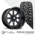 FF09D Matte Black Milled  Toyo R/T 37X12.50R22 (Super Single)