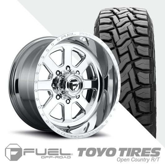 FF09D Polished  Toyo R/T 295/55R22 (Super Single)