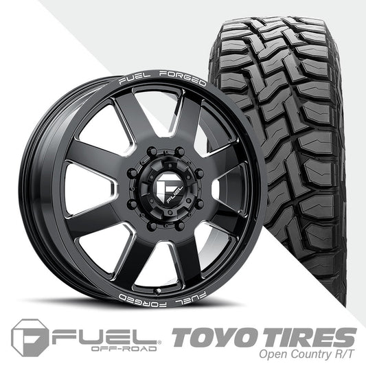 FF09D Matte Black Milled  Toyo R/T 295/55R22