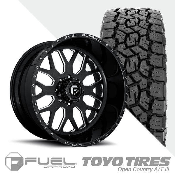 FF19D Gloss Black Milled Super Single Open Country A/TIII 37X12.50R20 (36.5 x 12.50)