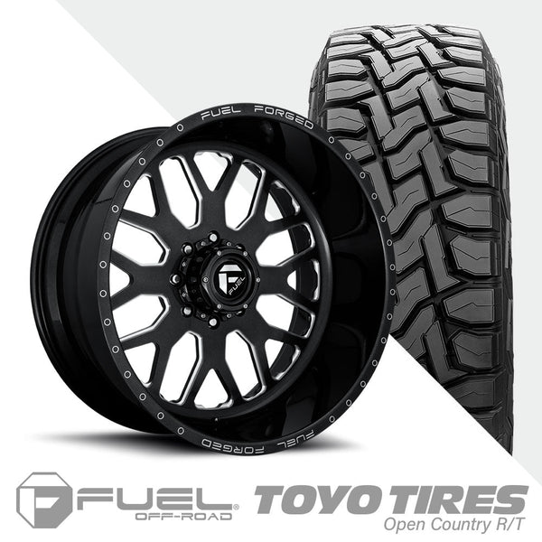 FF19D Gloss Black Milled 10 Lug Super Single Open Country R/T 295/55R22 (34.8 x 12.2)