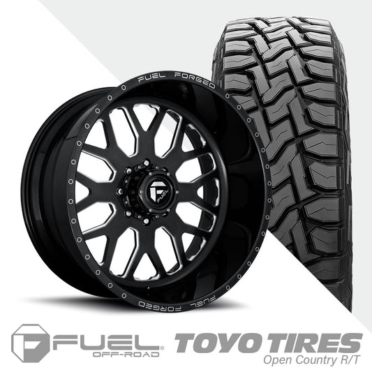FF19D Gloss Black Milled Super Single Open Country R/T 37X12.50R20 (36.8 x 12.50)