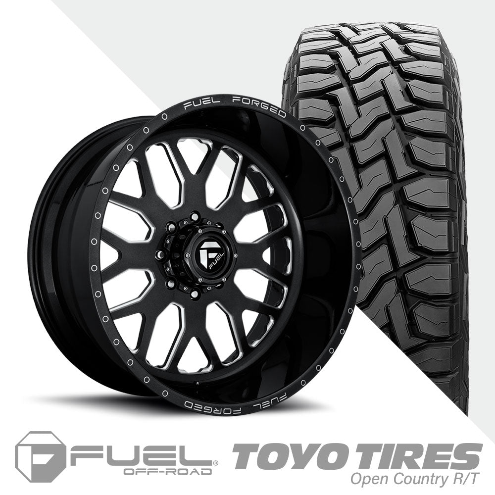 FF19D Gloss Black Milled Super Single Open Country R/T 295/55R22 (34.8 x 12.2)