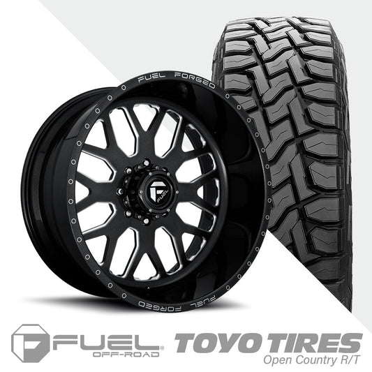 FF19D Gloss Black Milled  Toyo R/T 295/55R22 (Super Single)