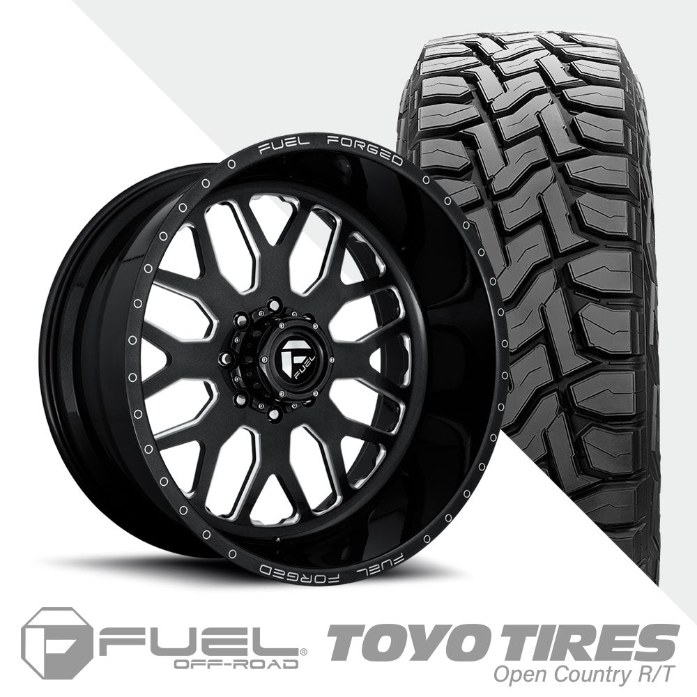 FF19D Gloss Black Milled  Toyo R/T 275/65R20  (Super Single)