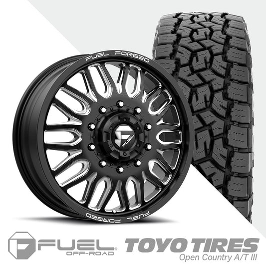 FF66D Matte Black Milled 10 Lug Open Country A/TIII 37X12.50R22 (36.5 x 12.5)