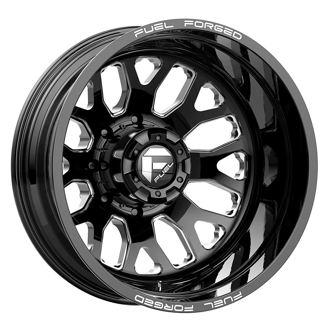 FF19D Gloss Black Milled Super Single Open Country A/TIII 37X12.50R20 (36.5 x 12.50)