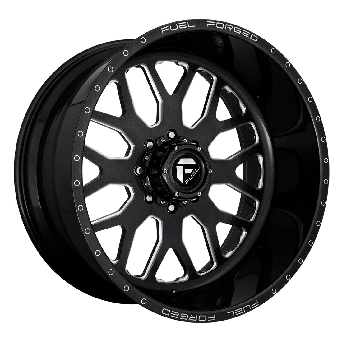 FF19D Gloss Black Milled Super Single Open Country R/T 37X12.50R22 (36.8 x 125)